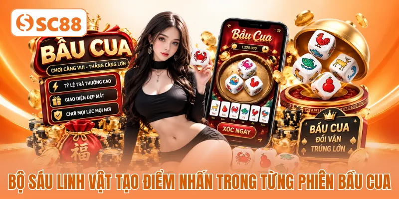 Bộ sáu linh vật tạo điểm nhấn trong từng phiên bầu cua Bộ sáu linh vật tạo điểm nhấn trong từng phiên bầu cua
