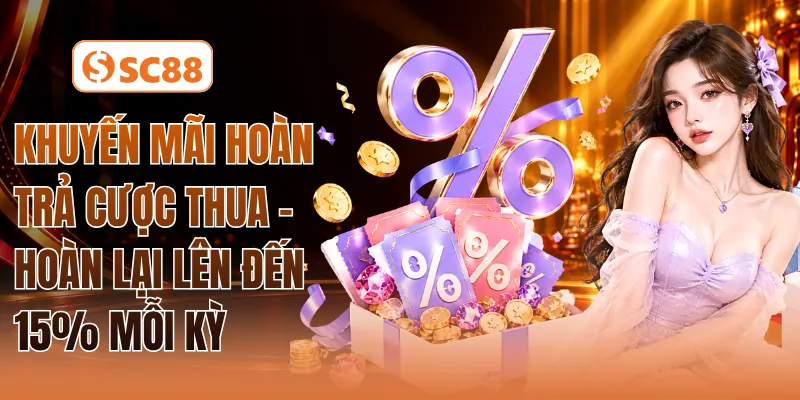 Khuyến Mãi Hoàn Trả Cược Thua - Hoàn Lại Lên Đến 15% Mỗi Kỳ