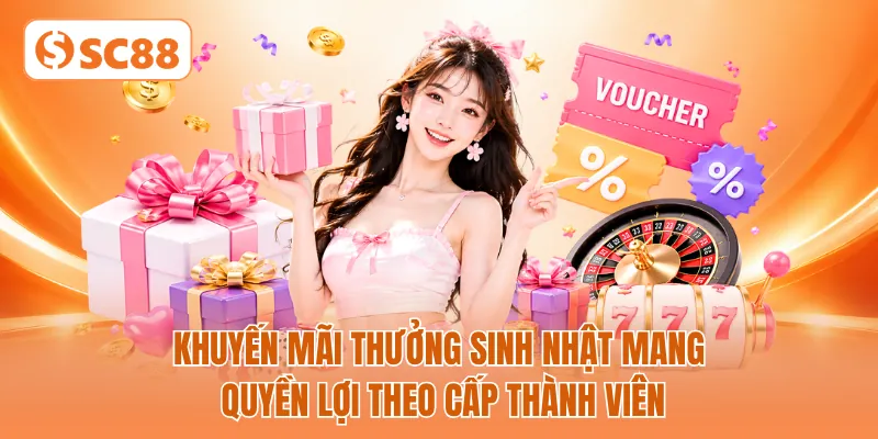Khuyến mãi thưởng sinh nhật mang quyền lợi theo cấp thành viên Khuyến mãi thưởng sinh nhật mang quyền lợi theo cấp thành viên