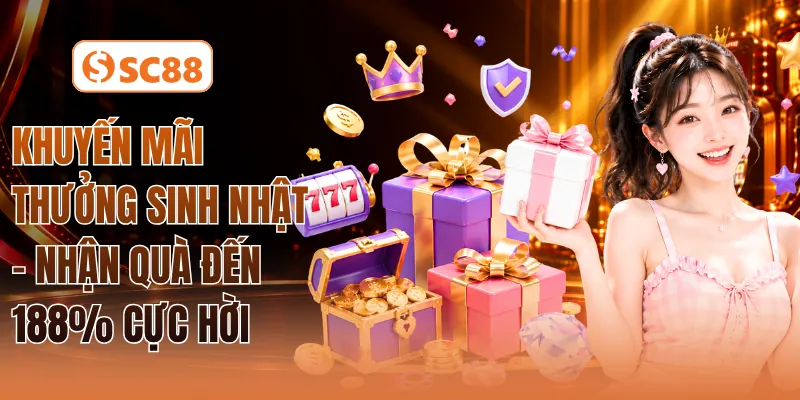 Khuyến Mãi Thưởng Sinh Nhật - Nhận Quà Đến 188% Cực Hời