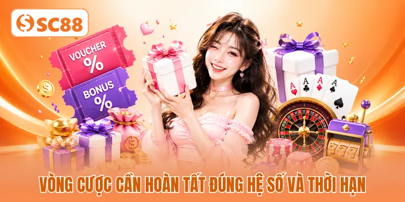 Vòng cược cần hoàn tất đúng hệ số và thời hạn Vòng cược cần hoàn tất đúng hệ số và thời hạn